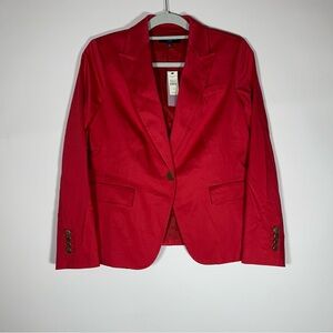 NWT Talbots Women’s Holiday Classic Button Lined Business Blazer Red Size 10P